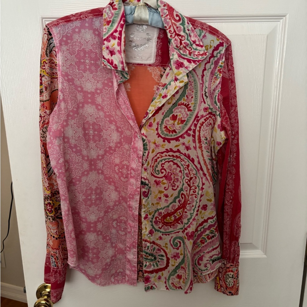 Colorful Paisley Button-Up Shirt